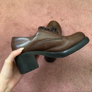 90s vintage heel loafers Italian leather